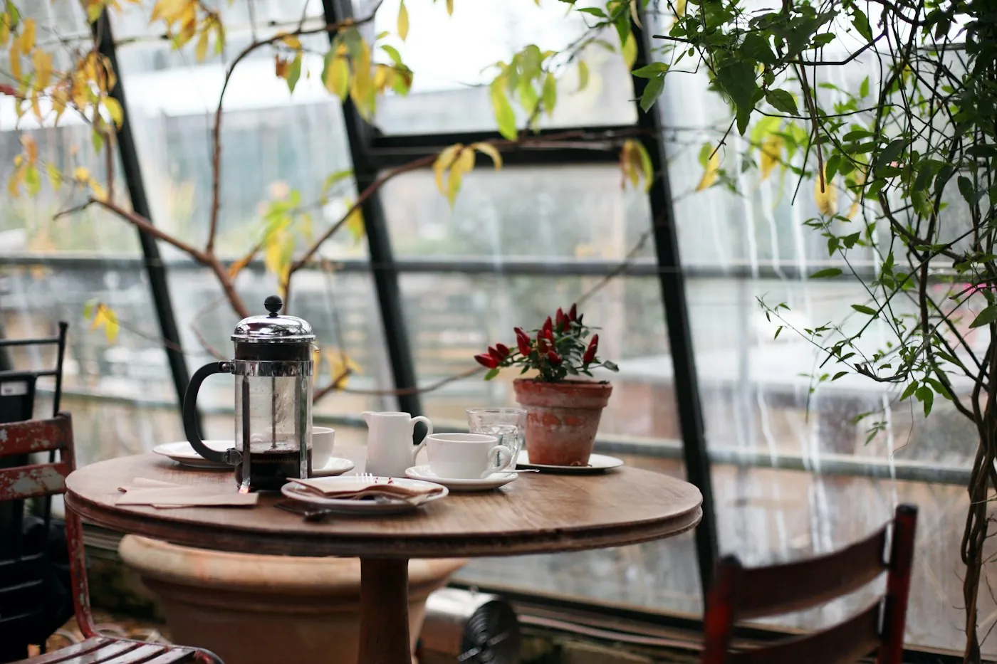 Cozy cafe table